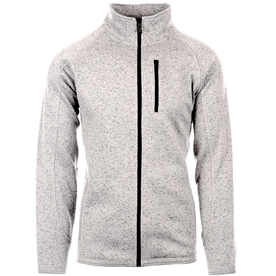 Męska bluza polarowa na zamek BU3901 - Heather Grey