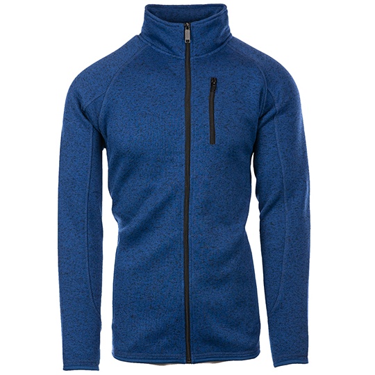Męska bluza polarowa z zamkiem i kieszeniami BU3901 - Heather Navy