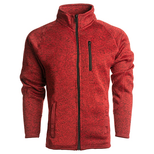 Bluza Meska Polarowa na Zamek BU3901 - Heather Red