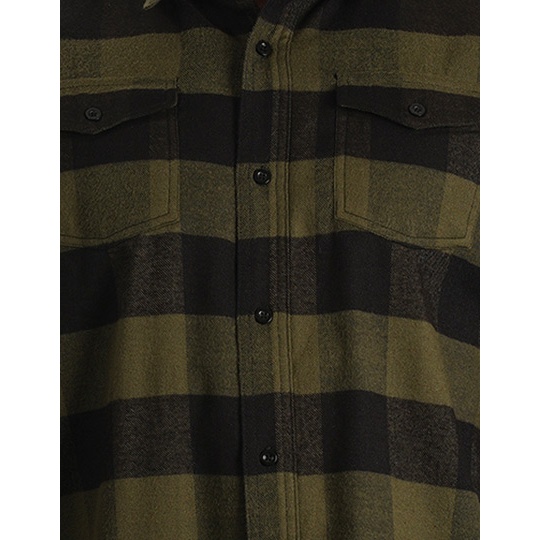 Koszula Damska Slim Flanelowa BU5210 - Army - Black (Checked)