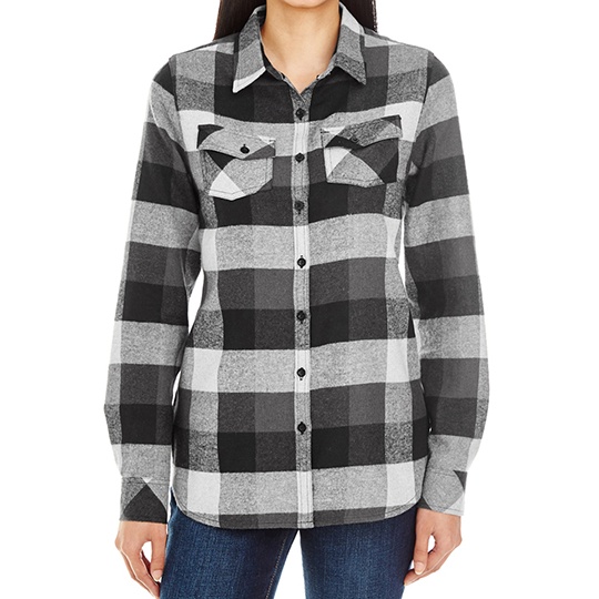 Koszula Damska Slim Flanelowa BU5210 - Black Check