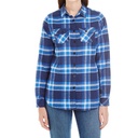 Koszula Damska Slim Flanelowa BU5210 - Blue - White (Checked)