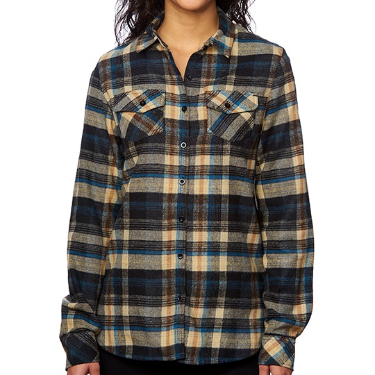 Koszula Damska Slim Flanelowa BU5210 - Khaki Check