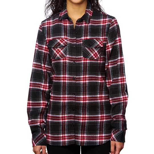 Koszula Damska Slim Flanelowa BU5210 - Red Check