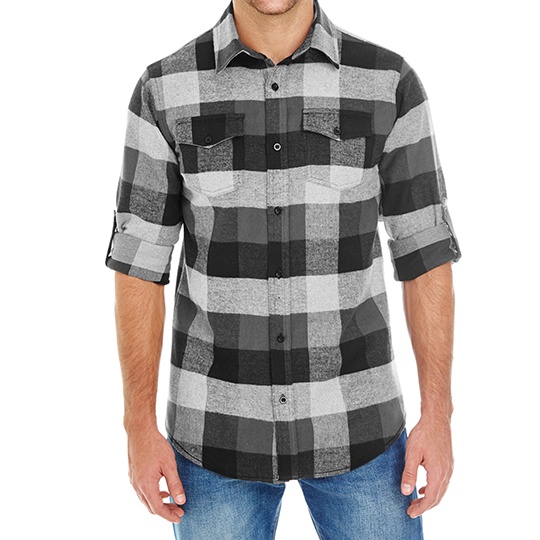 Koszula Klasyczna Flanelowa BU8210 - Black Check