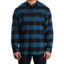 Koszula Klasyczna Flanelowa BU8210 - Blue - Black (Checked)