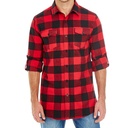Koszula Klasyczna Flanelowa BU8210 - Red - Black (Checked)