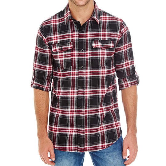 Koszula Klasyczna Flanelowa BU8210 - Red Check