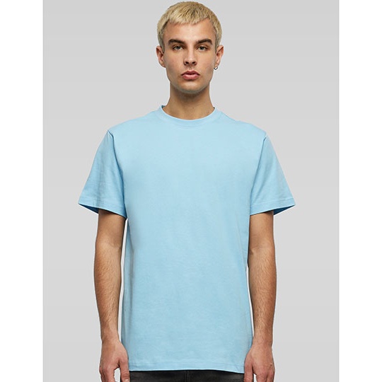 T-Shirt Slim z Okrągłym Dekoltem BY004 - Baltic Blue