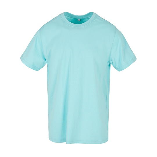 T-shirt Meski Slim Bawelniany BY004 - Beryl Blue