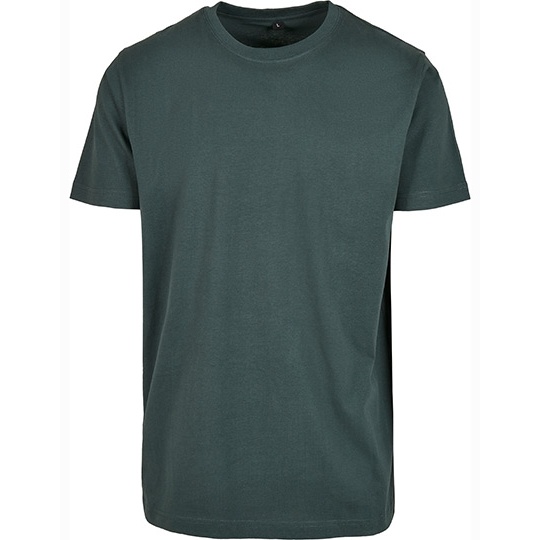 T-shirt Męski Slim Bawełniany BY004 - Bottle Green