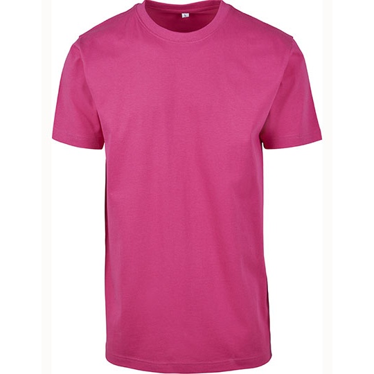 T-shirt Męski Slim Bawełniany BY004 - Hibiskus Pink