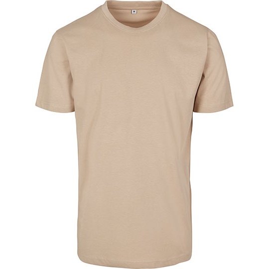 T-shirt Meski Slim Bawelniany BY004 - Sand