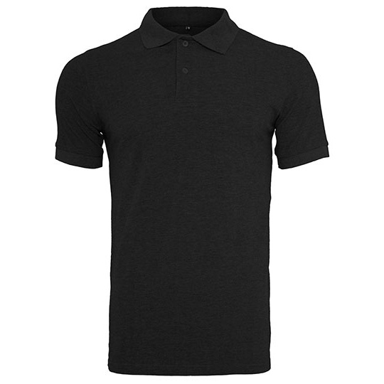 Polo Slim z Tkaniny Piqué BY008 - Black