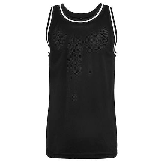 Tank top klasyczny dlugi siateczkowy poliester BY009 - Black & White