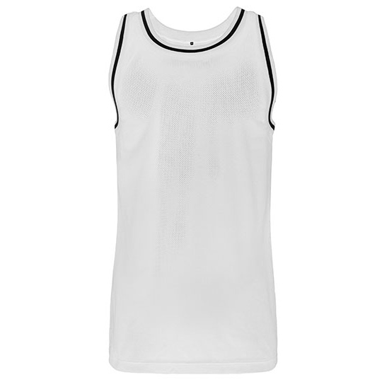 Tank top klasyczny dlugi siateczkowy poliester BY009 - White & Black