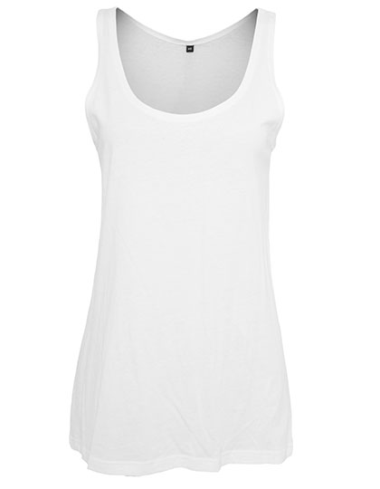 Top Damski Dlugi Bez Rekawow Bawelniany BY019 - White