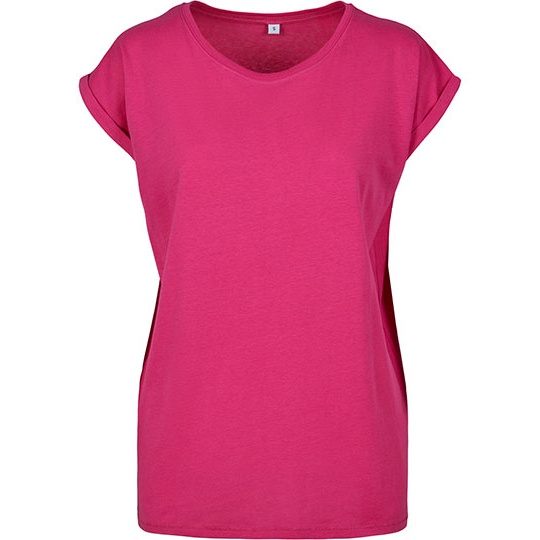 Koszulka Damska Dluga Bawelniana Jersey BY021 - Hibiskus Pink