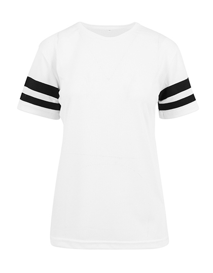 T-shirt Damski Klasyczny Poliestrowa Siateczka BY033 - White & Black