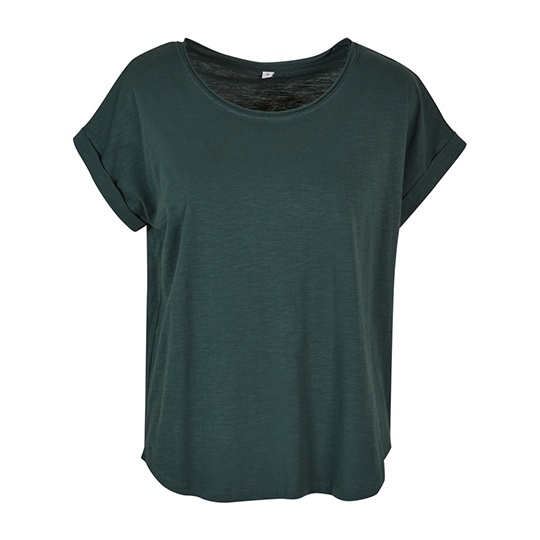 T-shirt Damski Slub Jersey Klasyczny BY036 - Bottle Green