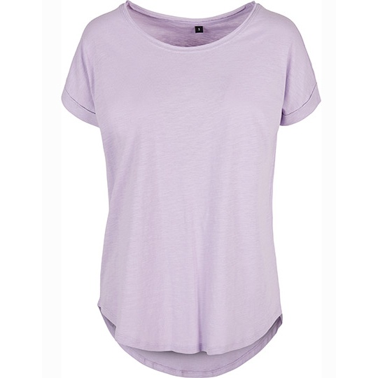 T-shirt Damski Slub Jersey Klasyczny BY036 - Lilac