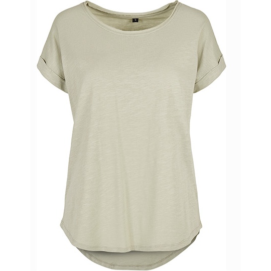 T-shirt Damski Slub Jersey Klasyczny BY036 - Soft Salvia