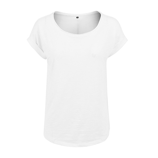 T-shirt Damski Slub Jersey Klasyczny BY036 - White