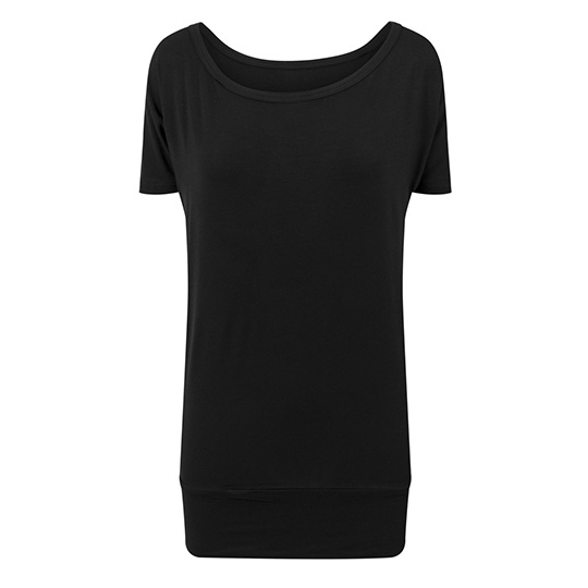 Damski dlugi T-shirt BY040 - Black