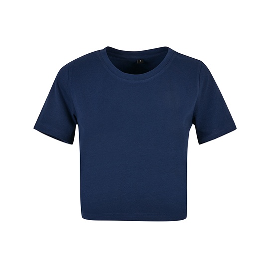 Koszulka Damska Krotka Dopasowana Bawelna Elastan BY042 - Light Navy