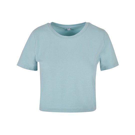 Koszulka Damska Krotka Dopasowana Bawelna Elastan BY042 - Ocean Blue