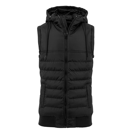 Kamizelka Pikowana Z Kapturem BY046 - Black & Black
