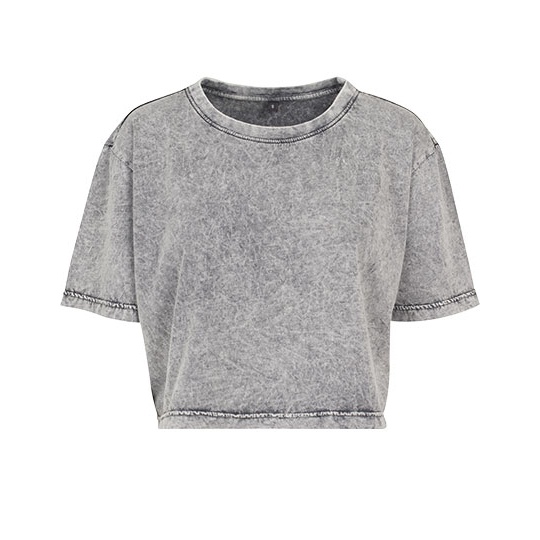 Koszulka Damska Krotka Oversize Bawelniana BY054 - Grey Black
