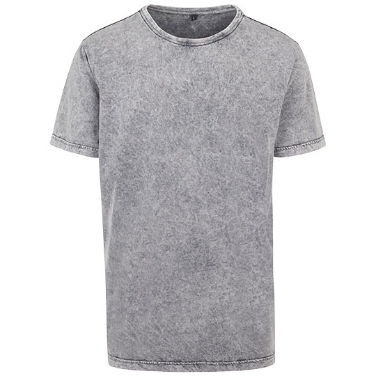 T-shirt Klasyczny Bawelniany BY070 - Grey Black