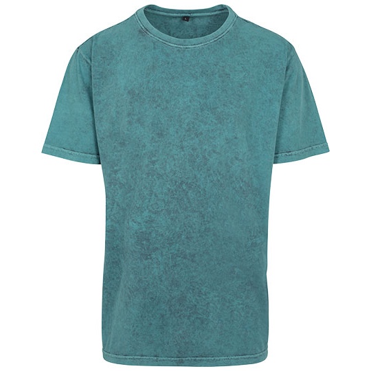 T-shirt Klasyczny Bawelniany BY070 - Teal Black