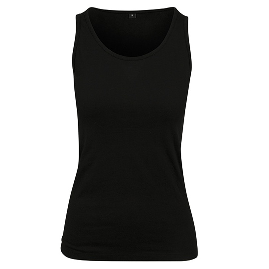 Taliowany damski top bez rekawow BY089 - Black
