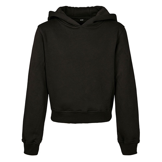 Dziewczeca krotka bluza z kapturem BY113 - Black
