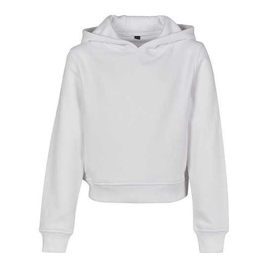 Dziewczeca krotka bluza z kapturem BY113 - White