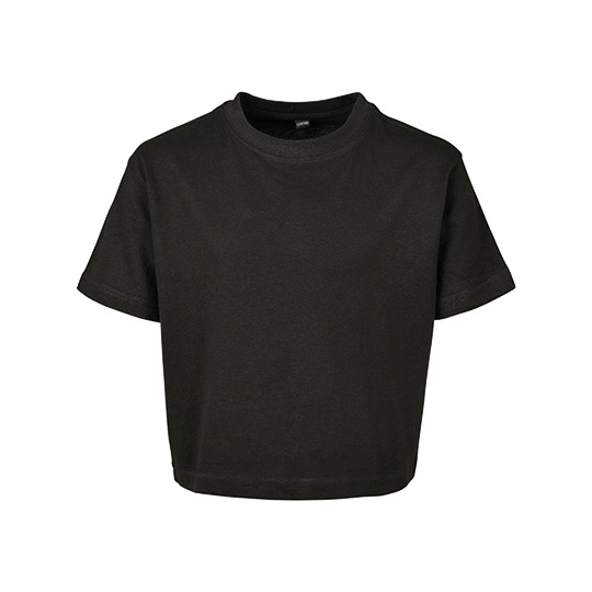 T-shirt Dziewczecy Krotki Bawelniany BY114 - Black