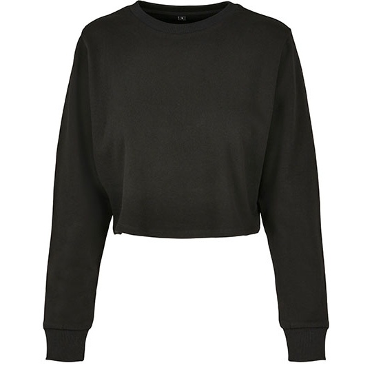 Krótka bluza frotte oversize BY131 - Black