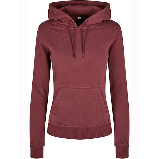 Bluza z kapturem Damska Slim Bawelna Organiczna BY139 - Cherry