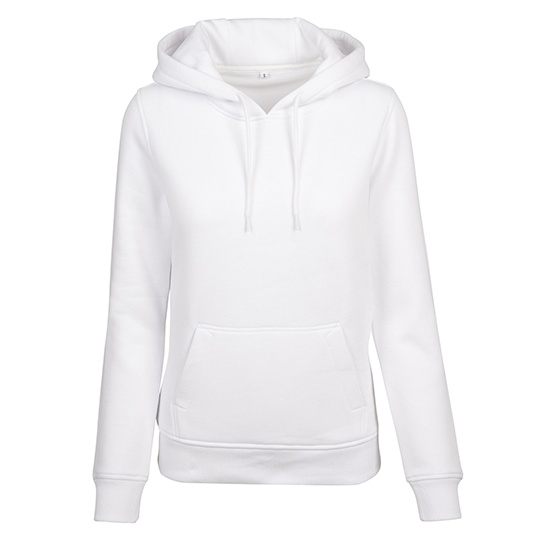 Bluza z kapturem Damska Slim Bawelna Organiczna BY139 - White
