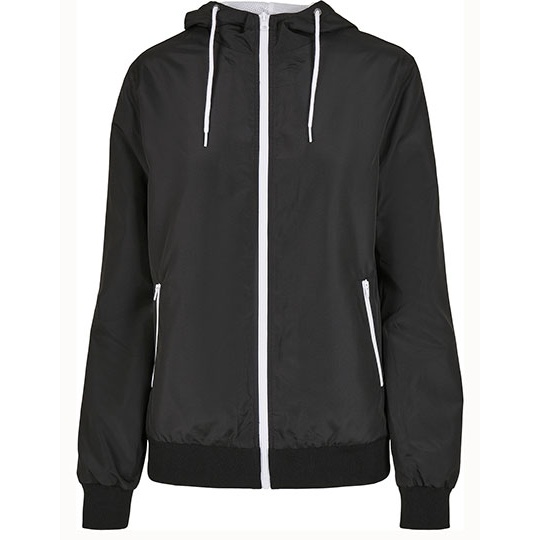 Wiatrowka Damska Prosty Kroj Oddychajaca z Recyklingu BY147 - Black & White