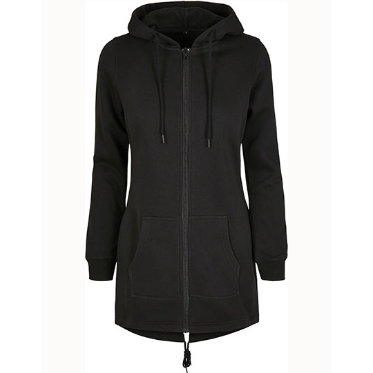 Dluga damska bluza slim z kapturem BY148 - Black