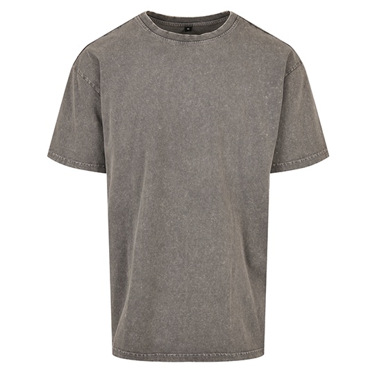 T-shirt Oversize Bawelniany Acid Wash BY189 - Asphalt