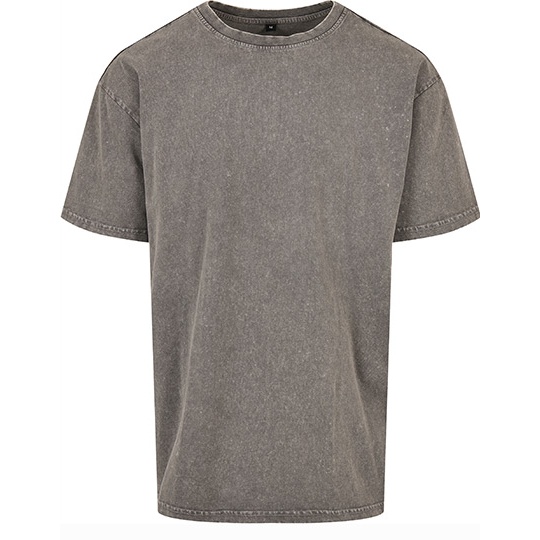 T-shirt Oversize Bawelniany Acid Wash BY189 - Dark Khaki