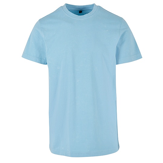 T-shirt Meski Klasyczny Bawelniany Acid Wash BY190 - Baltic Blue
