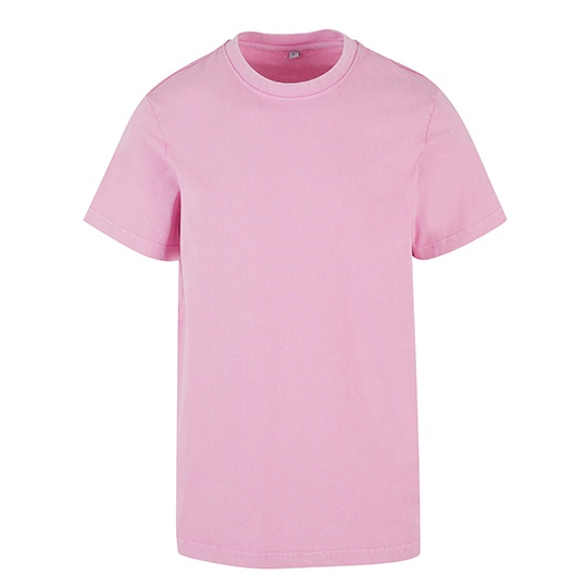 T-shirt Męski Klasyczny Bawełniany Acid Wash BY190 - Soft Pink
