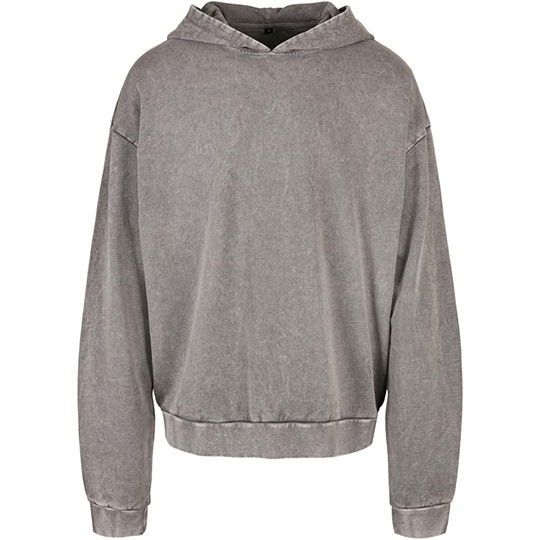 Bluza Oversize Bawełniana Acid Wash BY191 - Asphalt