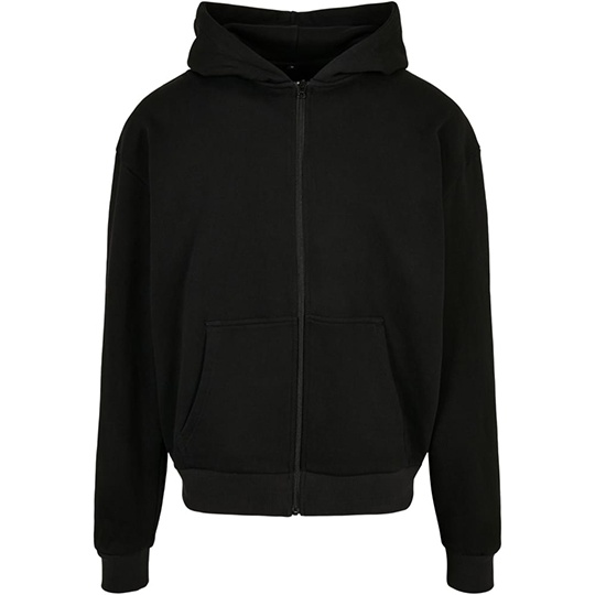 Bluza Oversize Bawełniana Frotte z Kapturem BY192 - Black