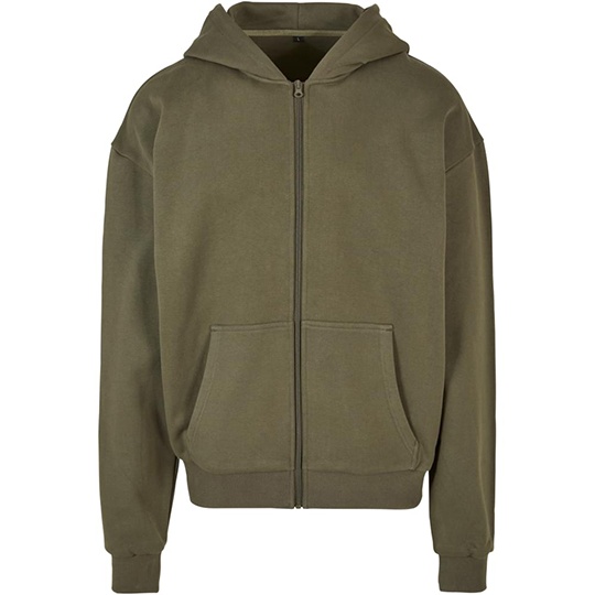 Bluza Oversize Bawelniana Frotte z Kapturem BY192 - Olive
